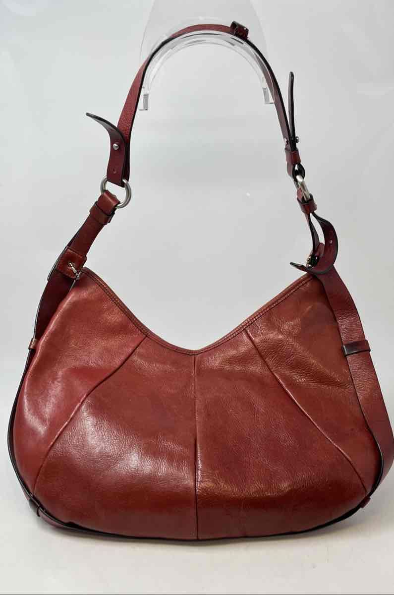 Franco Sarto Womens Dark Orange Adjustable Strap Shoulder Hobo Handbag
