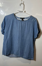 Load image into Gallery viewer, Forever 21 Womens Blue Short Sleeve Round Neck Regular Fit Blouse Top Size S

