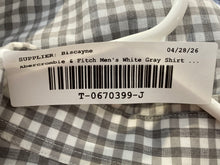 Load image into Gallery viewer, Abercrombie &amp; Fitch Mens White Gray Gingham Long Sleeve Button-Up Shirt Size XL
