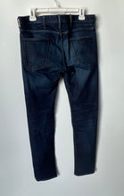 Load image into Gallery viewer, Emporio Armani Mens Blue Denim Dark Wash Mid-Rise Tapered Jeans Size W32 32L

