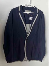 Load image into Gallery viewer, Michael Kors Mens Navy Blue And Gray Cotton Two-Button Sport Coat Size 40R
