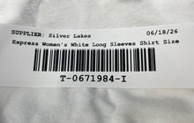 Load image into Gallery viewer, Express Womens White Long Sleeve Point Collar Button-Up Shirt Size Medium
