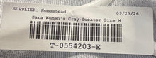 Load image into Gallery viewer, Zara Womens Gray Knitted Sequin 3/4 Sleeve Polo Pullover Sweater Size Medium
