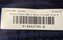 Load image into Gallery viewer, Calvin Klein Mens Black Blue Striped Long Sleeve Button-Up Shirt Size Medium
