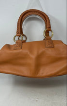 Load image into Gallery viewer, Antonio Melani Womens Brown Pebbled Leather Double Handle Zip Top Shoulder Bag
