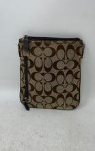 Load image into Gallery viewer, Coach Womens Brown Signature Print Adjustable Strap Crossbody Purse
