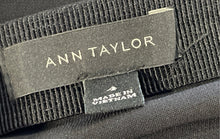 Load image into Gallery viewer, Ann Taylor Womens Black Flat Front Elastic Waist Knee Length A-Line Skirt Size 4

