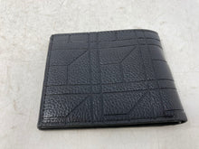 Load image into Gallery viewer, Jiangbao Mens Black Geometric Leather Inner Card Slots Bifold Wallet
