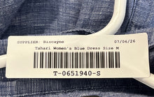 Load image into Gallery viewer, Tahari Womens Blue Short Cuffed Sleeve Spread Collar Shirt Dress Size M
