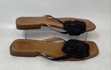 Load image into Gallery viewer, Kate Spade New York Womens Black Wooden Flower Flat Thong Sandals Size 8.5 B
