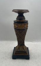 Load image into Gallery viewer, Antique Brown Ornate Pedestal-Style Decorative Candle Holder
