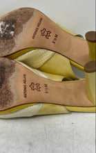 Load image into Gallery viewer, Antonio Melani Womens Beige Yellow Leather Peep Toe Slingback Heels Size 5.5 M
