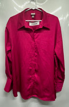 Load image into Gallery viewer, A New Day Womens Fuchsia Long Sleeve Collared Button-Up Blouse Size XL
