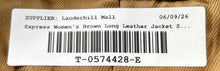 Load image into Gallery viewer, Express Womens Brown Leather Long Sleeve Button Front Trench Coat Size 1/2
