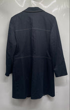 Load image into Gallery viewer, Tahari Womens Black Shoulder Pads Long Sleeve Pockets Collared Trench Coat Sz 14
