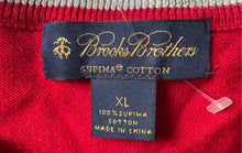 Load image into Gallery viewer, Brooks Brothers Mens Red Long Band Sleeve V-Neck Pullover Sweater Size XL
