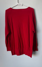 Load image into Gallery viewer, Michael Kors Womens Red And White Long Sleeve Round Neck Blouse Top Size 0X
