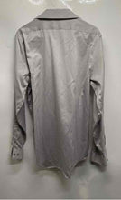 Load image into Gallery viewer, Calvin Klein Mens Gray Cotton Long Sleeve Slim Fit Dress Shirt Size 15 1/2 34-35
