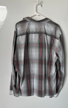Load image into Gallery viewer, Calvin Klein Mens Gray Red Plaid Print Long Sleeve Collared Button-Up Shirt XL

