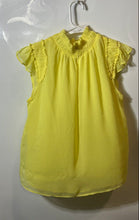 Load image into Gallery viewer, Calvin Klein Womens Yellow Flatter Short Sleeve Blouse Top Size Medium
