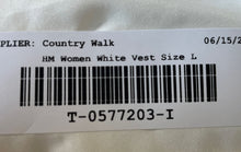Load image into Gallery viewer, H&amp;M Womens White V-Neck Collarless Sleeveless Button Front Suit Vest Size Large
