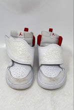 Load image into Gallery viewer, Nike Kids Sky Jordan 1 BQ7196-103 White Red Mid Top Sneaker Shoes Size 9C
