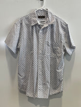 Load image into Gallery viewer, Tasso Elba Mens White Black Printed Short Sleeve Cotton Button-Up Shirt Size L
