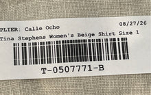 Load image into Gallery viewer, Tina Stephens Womens Beige Linen 3/4 Sleeve One-Button Cropped Jacket Size 1
