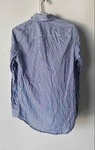 Load image into Gallery viewer, Zara Mens White Blue Printed Long Sleeve Slim-Fit Button-Up Shirt Size M

