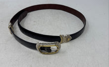 Load image into Gallery viewer, Unbranded Mens Silver Black Brown Croc Embossed Leather Reversible Belt Size 32
