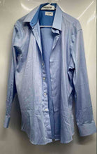 Load image into Gallery viewer, Duchamp London Mens Blue Long Sleeve Collared Slim-Fit Dress Shirt Size XL
