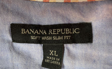 Load image into Gallery viewer, Banana Republic Mens Orange Printed Long Sleeve Slim-Fit Button-Up Shirt Size XL
