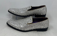 Load image into Gallery viewer, After Midnight Mens Silver-Tone Sparkly Glitter Slip-On Loafer Shoes Size 12
