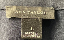 Load image into Gallery viewer, Ann Taylor Womens Blue Long Sleeve Split Neck Blouse Top Size Large
