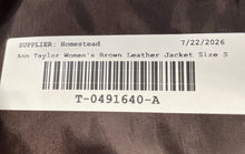Load image into Gallery viewer, Ann Taylor Womens Brown Leather Long Sleeve Front Full-Zip Jacket Size Small
