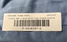 Load image into Gallery viewer, Alfani Mens Blue Striped Cotton Long Sleeve Collared Button-Up Shirt Size XL
