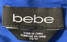 Load image into Gallery viewer, Bebe Womens Blue Sleeveless Back Zip Crew Neck One-Piece Jumpsuit Size XS
