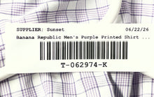 Load image into Gallery viewer, Banana Republic Mens Purple Plaid Classic Fit Non-Iron Dress Shirt Sz M 15-15.5
