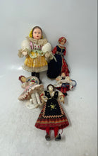 Load image into Gallery viewer, Set Of 5 Pcs Vintage Porcelain Dolls With Traditional European Ethnic Costumes
