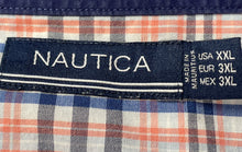 Load image into Gallery viewer, Nautica Mens Peach Blue Plaid Short Sleeve Collared Button-Up Shirt Size XXL
