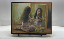 Load image into Gallery viewer, Woman Brushing Her Hair by Regalado Framed Wall Art Canvas Oil Painting

