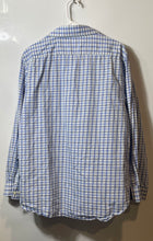 Load image into Gallery viewer, Michael Kors Mens Blue White Plaid Print Cotton Slim Fit Dress Shirt Size L
