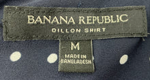 Load image into Gallery viewer, Banana Republic Womens Blue Polka Dot Print Dillon Button-Up Shirt Size M

