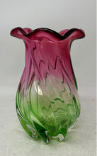 Load image into Gallery viewer, Multicolor Glass Swirl Pattern Flower Theme Home Decorative Vase Collectible
