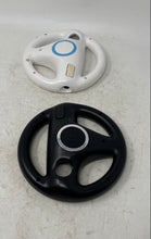 Load image into Gallery viewer, Lot Of 2 Pieces Nintendo Wii Black White Motion Plus Steering Wheel Controllers
