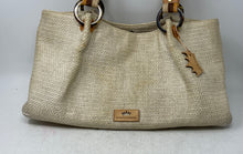 Load image into Gallery viewer, Elaine Turner Womens Beige Woven Double Handle Inner Pockets Lined Shoulder Bag
