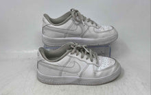 Load image into Gallery viewer, Nike Kids Air Force 1 White Leather Lace-Up Low Top Sneaker Shoes Size 3Y
