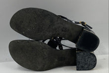 Load image into Gallery viewer, Authentic Tory Burch Womens Black Block Heel Slingback Sandals Size 10 M Damaged
