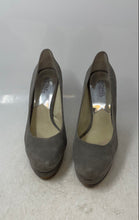 Load image into Gallery viewer, Michael Kors Womens Sabrina Gray Suede Round Toe Slip-On Block Pump Heels Sz 10M

