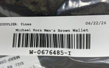 Load image into Gallery viewer, Michael Kors Mens Brown Saffiano Leather Credit Card Bifold Wallet With Box
